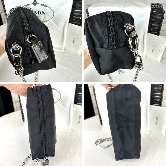 PRADA black nylon pouch crossbody or bum bag with dust bag EXCELLENT - Picture 10 of 15